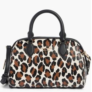 Kate Spade Leopard Print Dome Satchel - Brown/Black